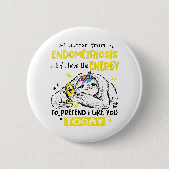 Endometriosis Awareness Month Ribbon Gifts 6 Cm Round Badge (Front)