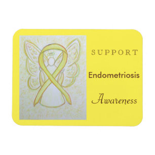 Endometriosis Awareness Ribbon Angel Custom Magnet