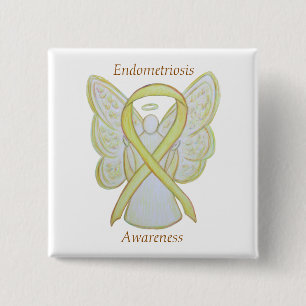 Endometriosis Awareness Ribbon Custom Angel Pin