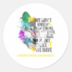 Endometriosis Awareness Ribbon Support Gifts Classic Round Sticker