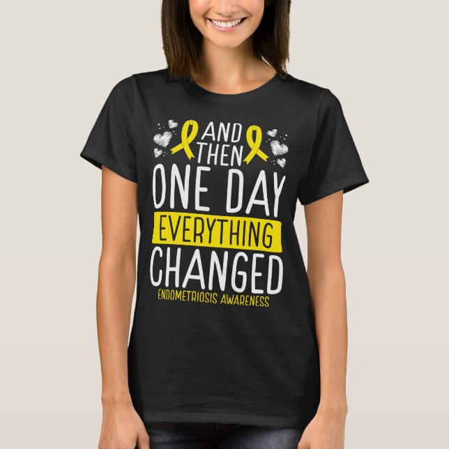 Endometriosis Awareness Ribbon Warrior Awareness T-Shirt (Front)