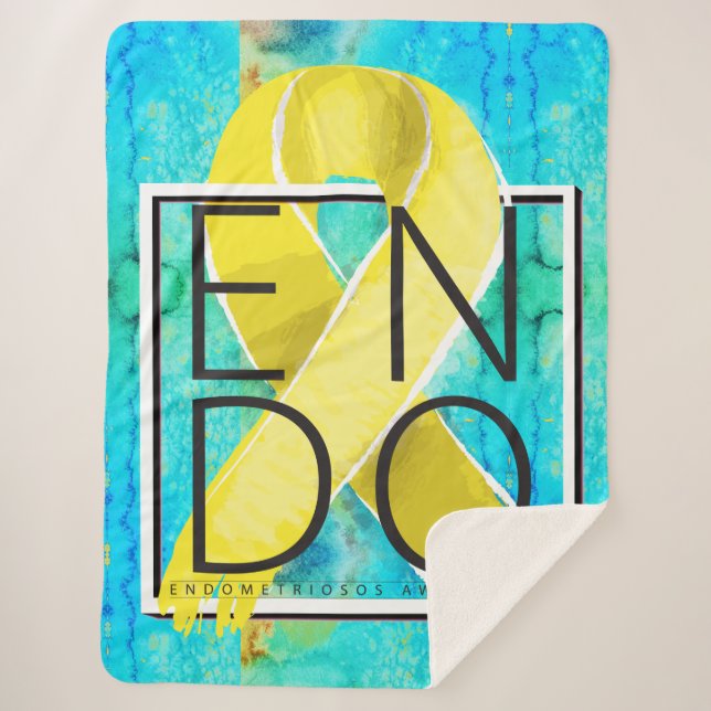 Endometriosis Awareness Sherpa Blanket (Front)