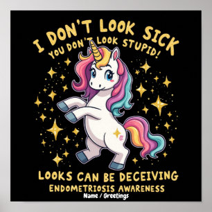 Endometriosis Awareness Strong Unicorn Warrior  Poster