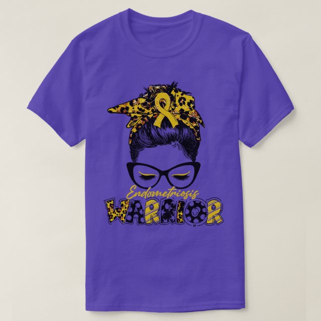 Endometriosis Awareness Warrior Women Glasse Messy T-Shirt (Design Front)