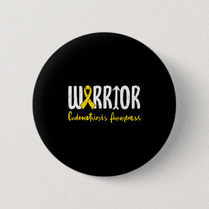 Endometriosis awareness yellow ribbon endo warrior 6 cm round badge