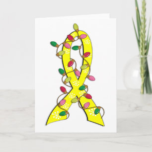 Endometriosis Christmas Lights Ribbon Holiday Card