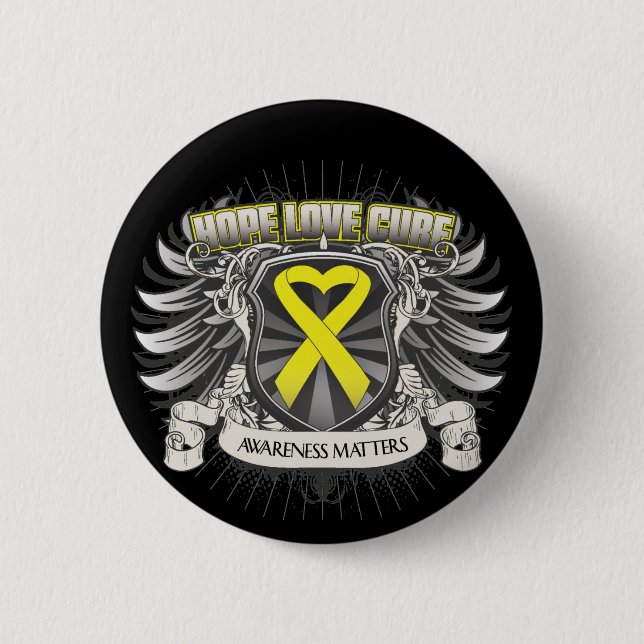 Endometriosis Hope Love Cure 6 Cm Round Badge (Front)