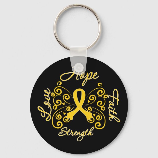 Endometriosis Hope Motto Butterfly Key Ring (Front)