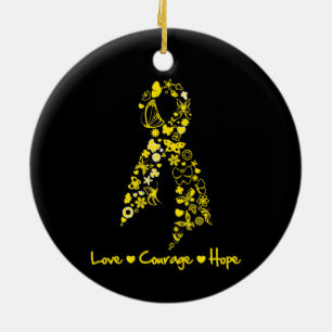 Endometriosis Love Courage Hope Butterflies Ceramic Tree Decoration