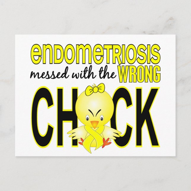 Endometriosis Messed With Wrong Chick Postcard (Front)