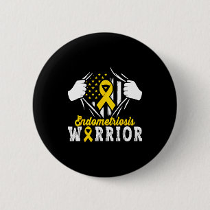 Endometriosis warrior endo awareness month yellow 6 cm round badge