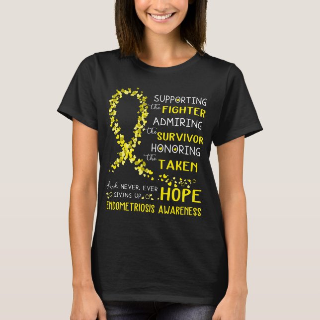 Endometriosis Warrior Supporting Fighter T-Shirt (Front)