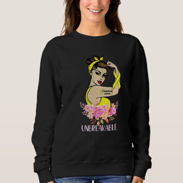 Endometriosis Warrior Unbreakable Arm Tattoo Stron Sweatshirt (Front)