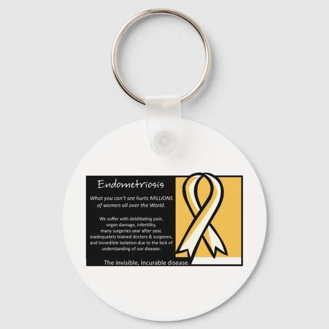 Endometriosis- Yellow Ribbon Key Ring (Front)