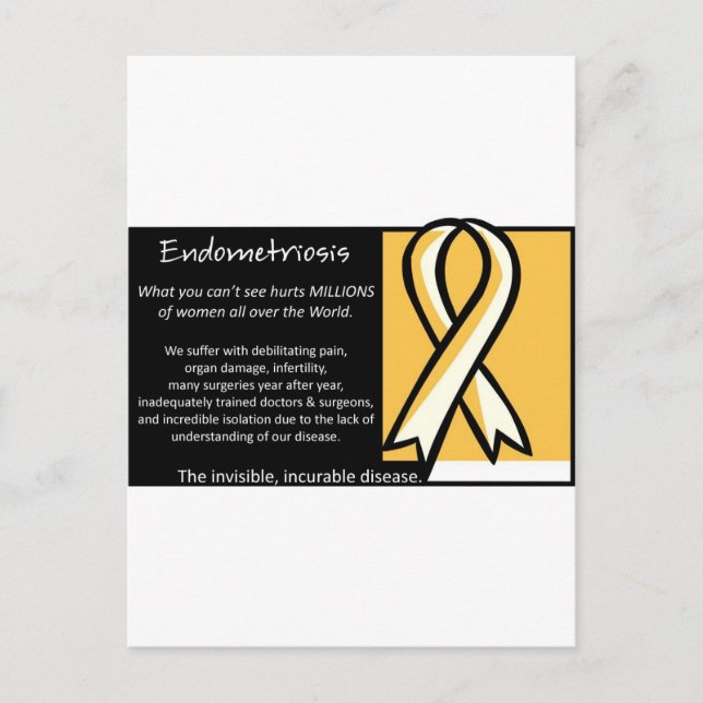 Endometriosis- Yellow Ribbon Postcard (Front)