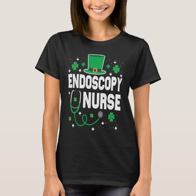 ENDOS Nurse St Patrick's Day Lucky Nurse Shamrock T-Shirt (Front)