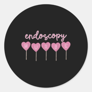 Endoscopy Nurse Candy Heart Valentines Gi Gastroen Classic Round Sticker