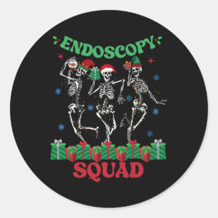 Endoscopy Nurse Squad Christmas Skeleton Dancing G Classic Round Sticker