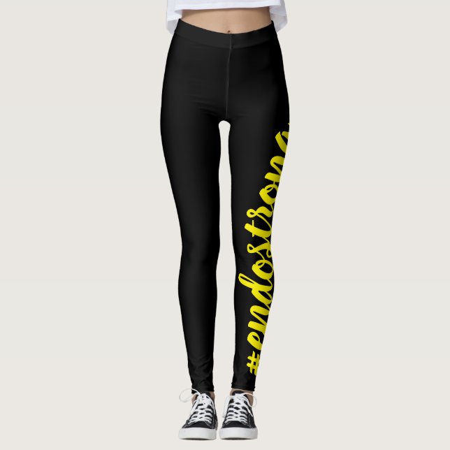 #endostrong leggings yellow text (Front)