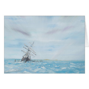 Endurance trapped by the Antarctic Ice. Painted