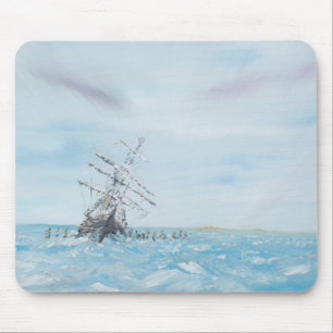 Endurance trapped by the Antarctic Ice. Painted Mouse Mat