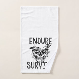 Endure and Survive Skull with Mushrooms | Dark Sur Hand Towel