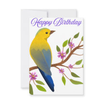 Enduring Birthday Card with a Colorfull Bird