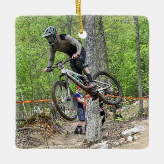 Enduro Mountain Bike Race Ceramic Ornament (Front)