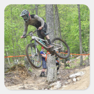 Enduro Mountain Bike Race Square Sticker