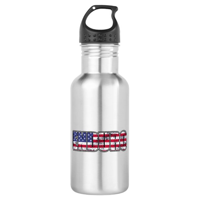 Enduro Mountain Biking American Flag 532 Ml Water Bottle (Front)