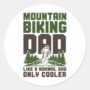 Enduro Mtb Mountain Bike Riding Downhill Dad Fathe Classic Round Sticker