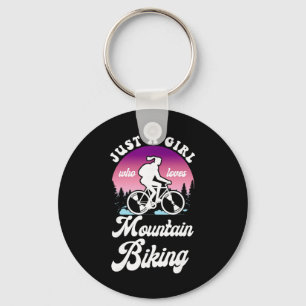 Enduro Mtb Mountain Bike Riding Downhill Girl Just Key Ring