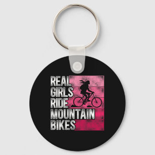 Enduro Mtb Mountain Bike Riding Downhill Girl Retr Key Ring