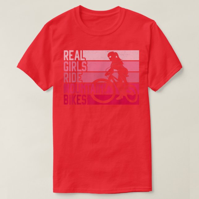 Enduro MTB Mountain Bike Riding Downhill Girl Retr T-Shirt (Design Front)