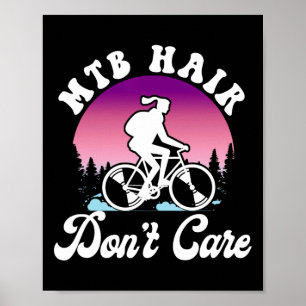 Enduro Mtb Mountain Bike Riding Downhill Girl Vint Poster