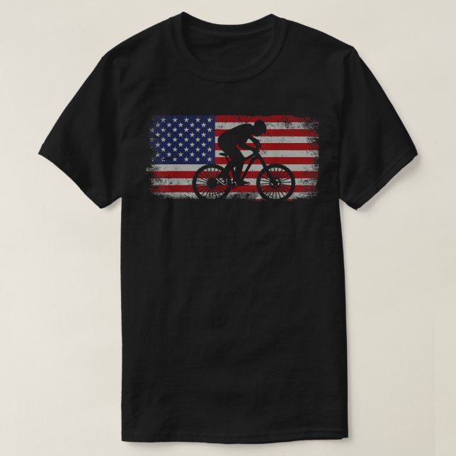 Enduro MTB Mountain Bike Riding Downhill Usa Ameri T-Shirt (Design Front)