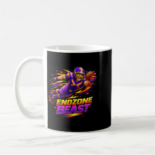 Endzone Beast Football Action Athlete Design Coffee Mug