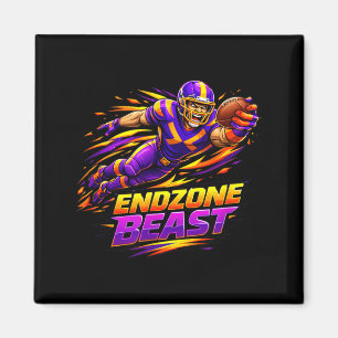 Endzone Beast Football Action Athlete Design Magnet