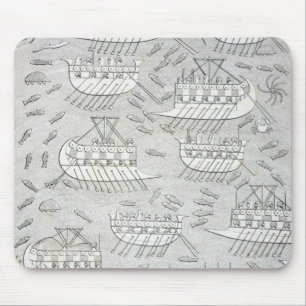 Enemies of the Assyrians taking refuge in ships, p Mouse Mat