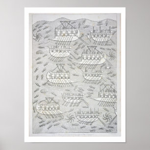 Enemies of the Assyrians taking refuge in ships, p Poster