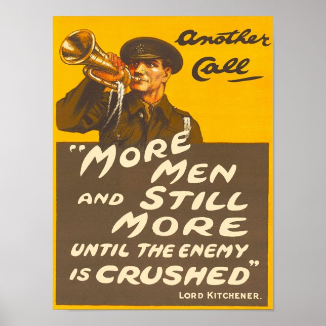 Enemy is Crushed... Vintage UK Reqruitment  Poster (Front)