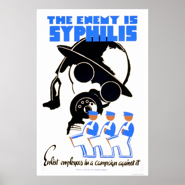 Enemy Is Syphilis 1938 WPA Poster (Front)