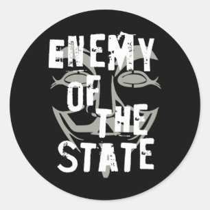 Enemy Of The State Anonymous #resist Classic Round Sticker