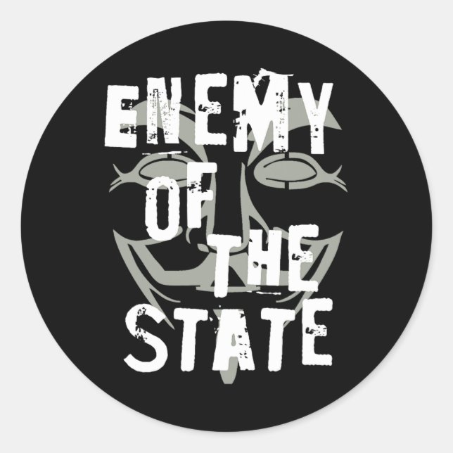 Enemy Of The State Anonymous #resist  Classic Round Sticker (Front)