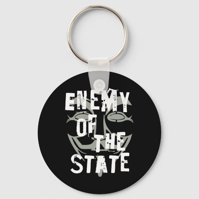 Enemy Of The State Anonymous #resist  Key Ring (Front)