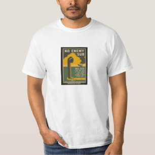 Enemy Sub, Vintage WWII Poster Tee Shirt