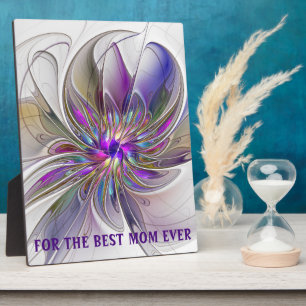 Energetic, Abstract Fractal Art Flower Best Mum Plaque