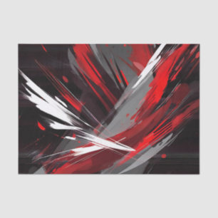 Energetic Abstract Red And Grey Bold Tissue Paper