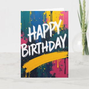 Energetic Abstract Splatter Card
