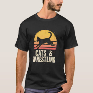 Energetic Cats and Wrestling Sunset T-Shirt